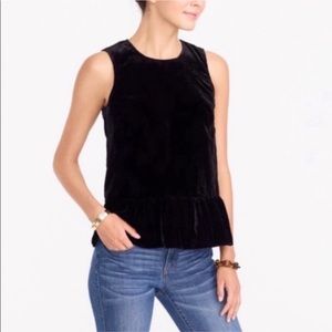 J. Crew Velvet Peplum Tank